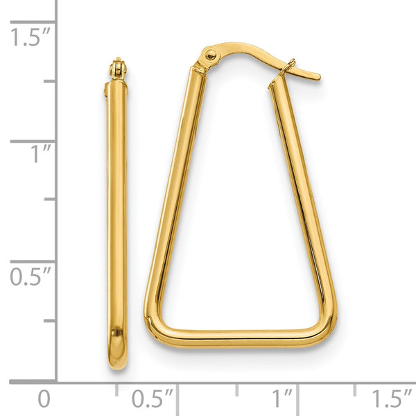 14KT Yellow Gold 32X26MM Hoop Earrings