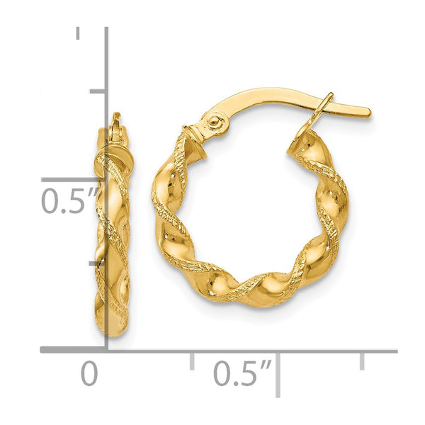 14KT Yellow Gold 16X15MM Hoop Earrings