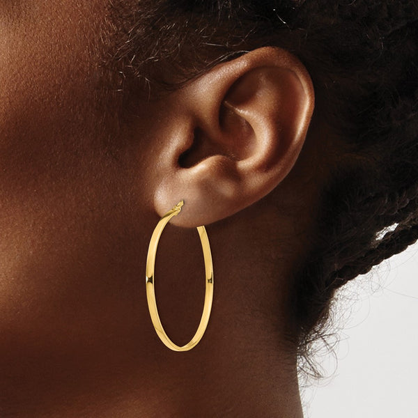 14KT Yellow Gold 35MM Hoop Earrings