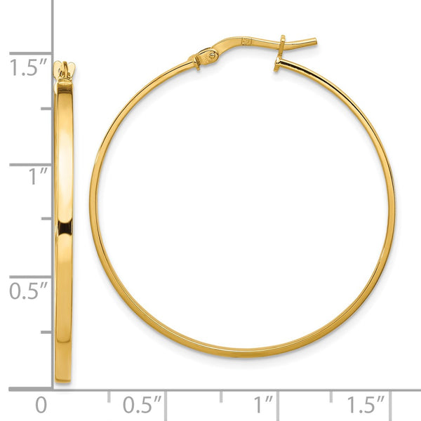 14KT Yellow Gold 35MM Hoop Earrings