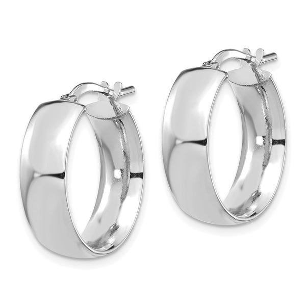 14KT White Gold 20X18MM Hoop Earrings