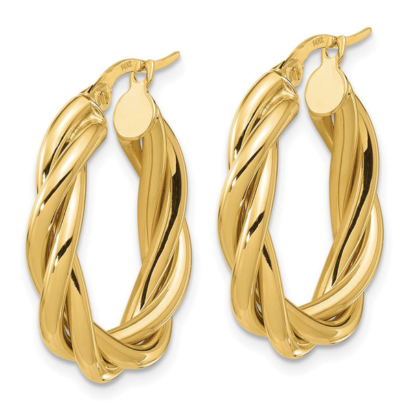 14KT Yellow Gold 25X20MM Hoop Earrings