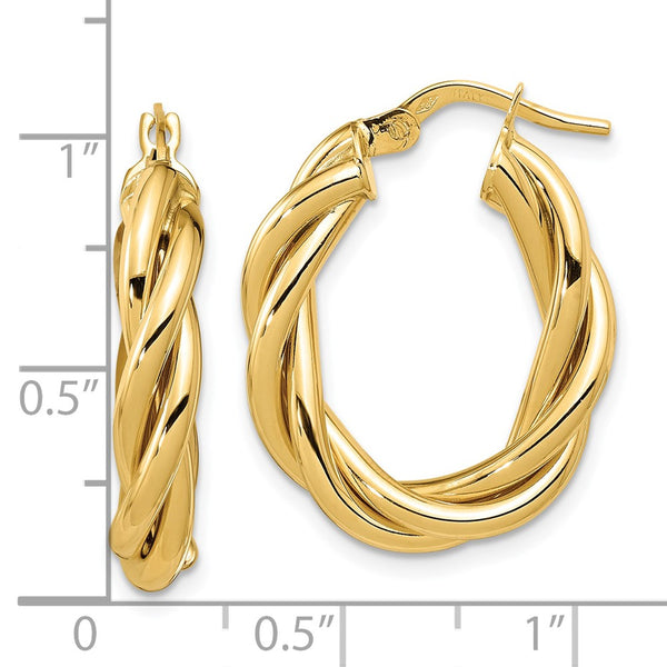 14KT Yellow Gold 25X20MM Hoop Earrings