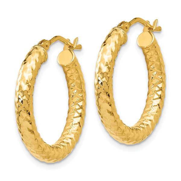 14KT Yellow Gold 22X21MM Hoop Earrings