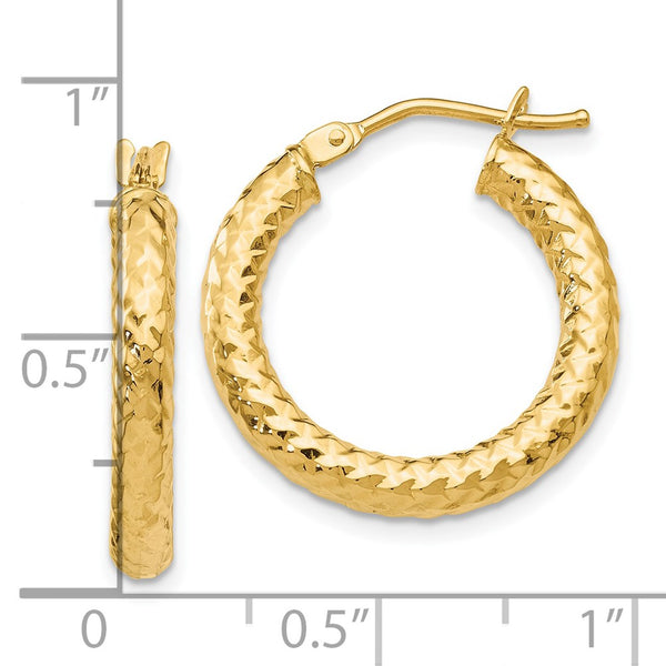 14KT Yellow Gold 22X21MM Hoop Earrings