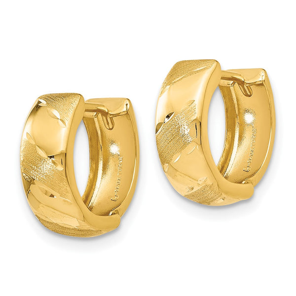 14KT Yellow Gold 12X13MM Hinged Hoop Earrings