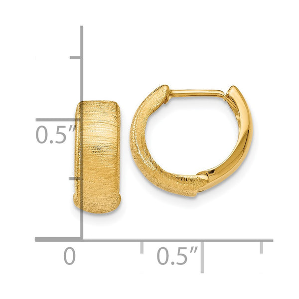 14KT Yellow Gold 14X13MM Hinged Hoop Earrings