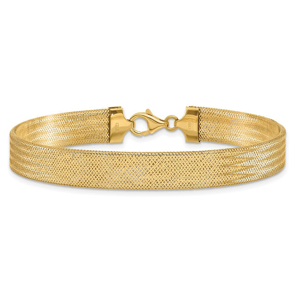 14KT Yellow Gold 7.25-inch 9MM Mesh Bracelet