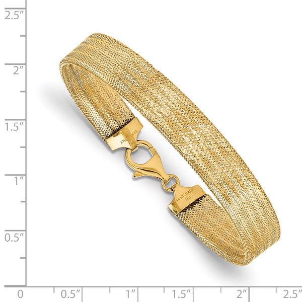 14KT Yellow Gold 7.25-inch 9MM Mesh Bracelet