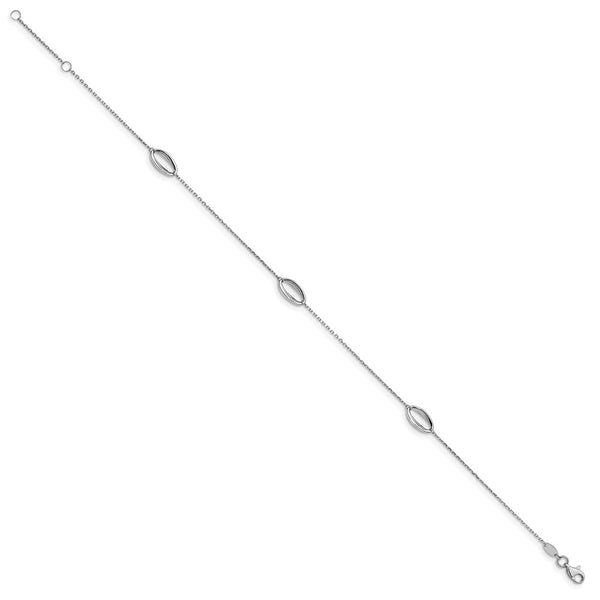 14KT White Gold 10-inch Anklet