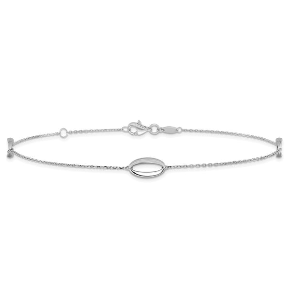 14KT White Gold 10-inch Anklet