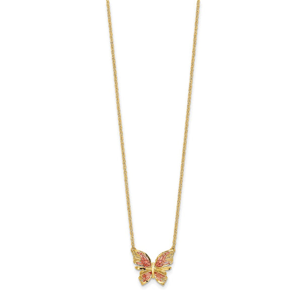 14KT Yellow Gold 18-inch Butterfly Necklace