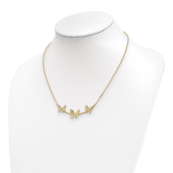 14KT Yellow Gold 18-inch 13MM Butterfly Necklace