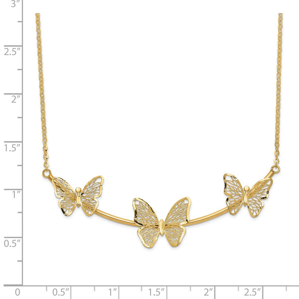 14KT Yellow Gold 18-inch 13MM Butterfly Necklace