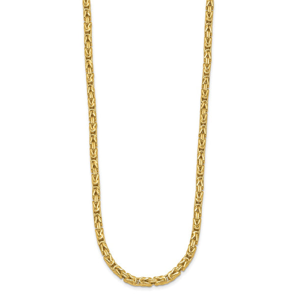 14KT Yellow Gold 18-inch 3.5MM Byzantine Link Necklace