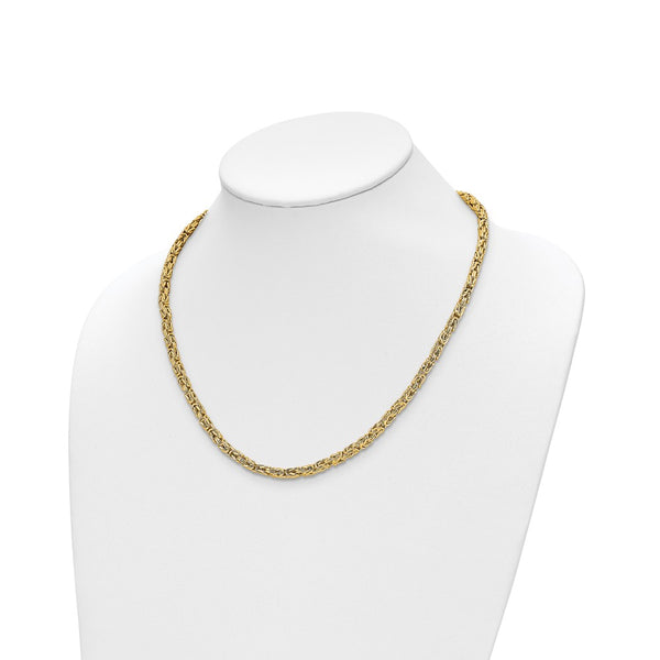 14KT Yellow Gold 18-inch 3.5MM Byzantine Link Necklace