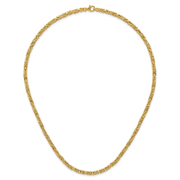 14KT Yellow Gold 18-inch 3.5MM Byzantine Link Necklace