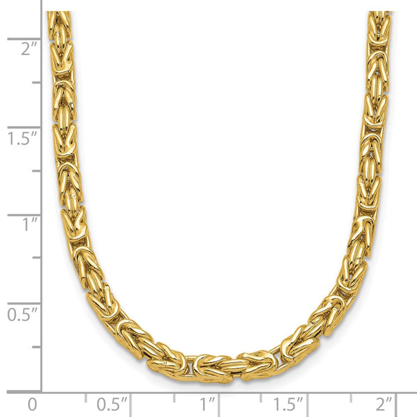 14KT Yellow Gold 18-inch 3.5MM Byzantine Link Necklace