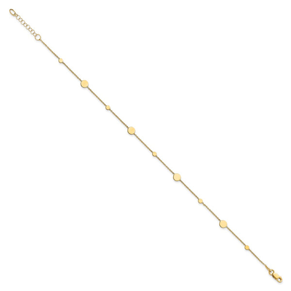 14KT Yellow Gold Mini Disc 9-inch Anklet