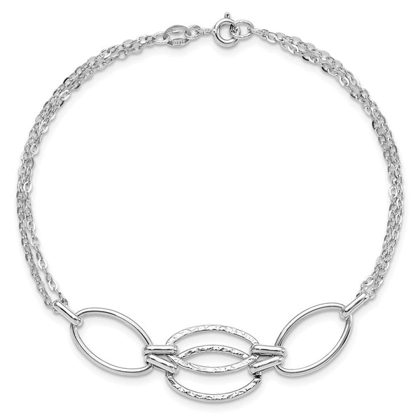 14KT White Gold 8-inch 11MM Fancy Lobster Clasp Bracelet