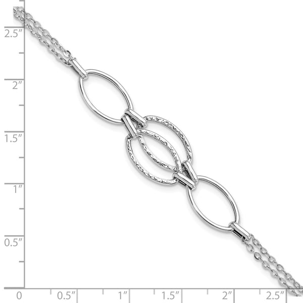 14KT White Gold 8-inch 11MM Fancy Lobster Clasp Bracelet