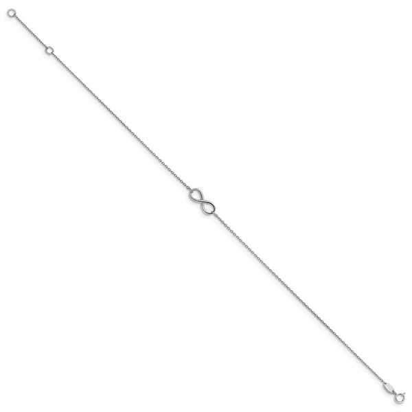 14KT White Gold 9-inch 2.5MM Infinity Anklet