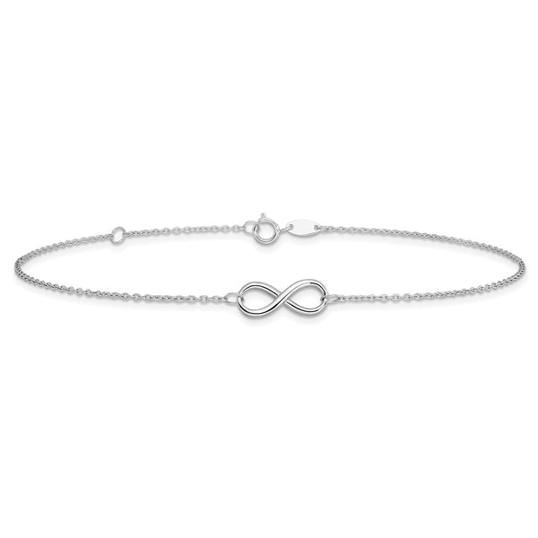 14KT White Gold 9-inch 2.5MM Infinity Anklet