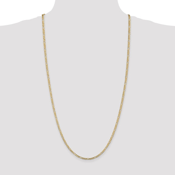 14KT Yellow Gold 30-inch 3MM Lobster Clasp Figaro Chain