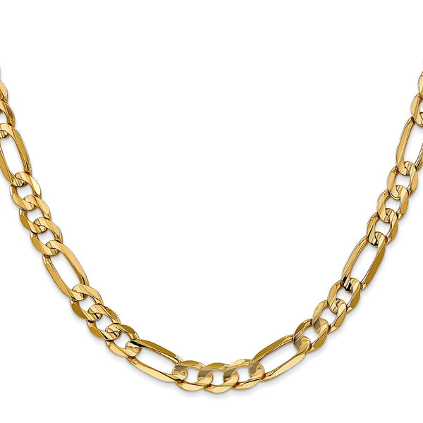 14KT Yellow Gold 22-inch 6MM Lobster Clasp Figaro Chain