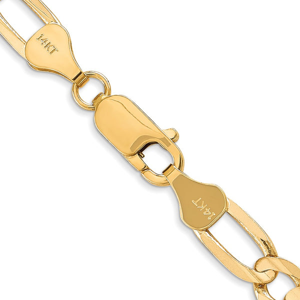 14KT Yellow Gold 22-inch 6MM Lobster Clasp Figaro Chain