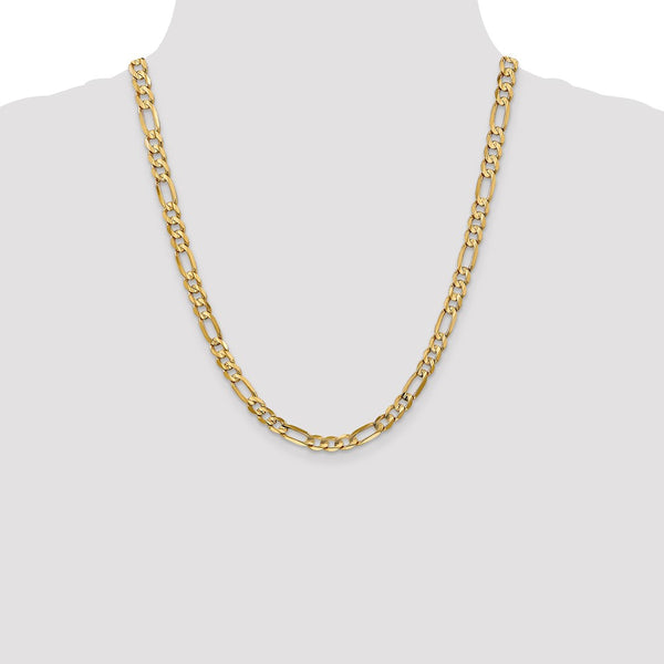 14KT Yellow Gold 22-inch 6MM Lobster Clasp Figaro Chain