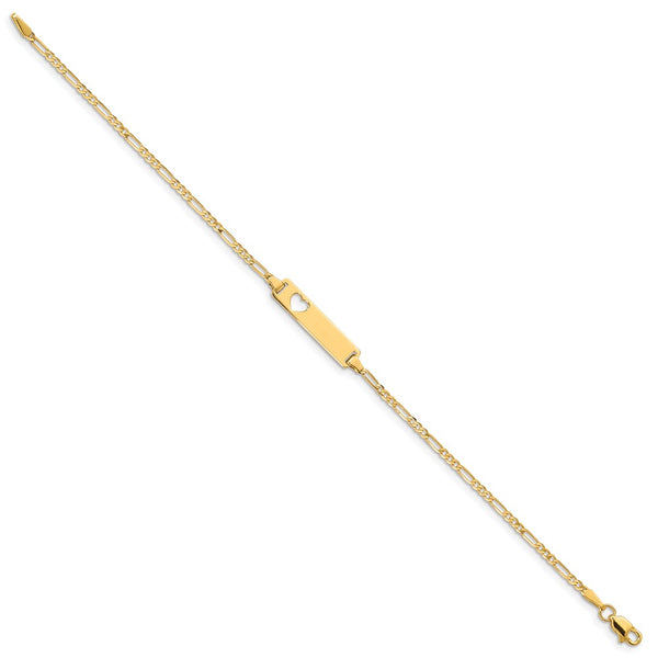 14KT Yellow Gold 7-inch 5MM Figaro ID Bracelet