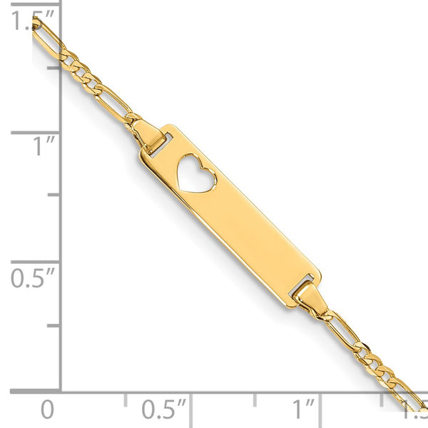 14KT Yellow Gold 7-inch 5MM Figaro ID Bracelet