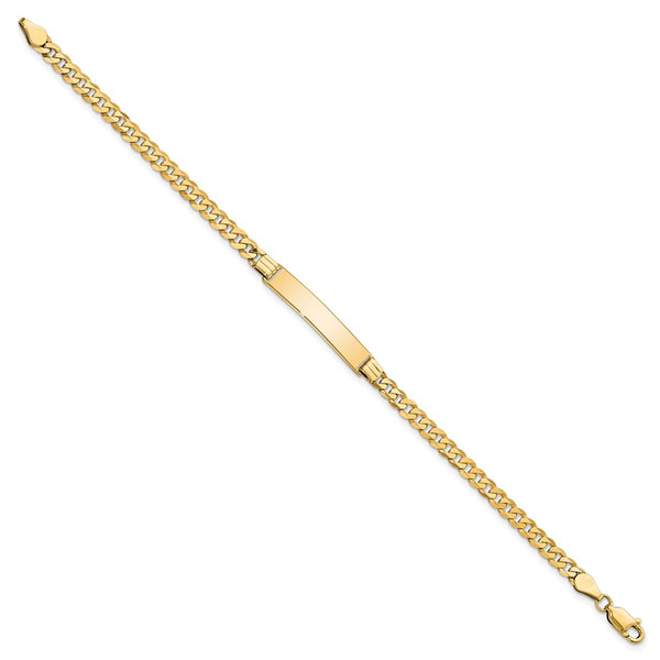 14KT Yellow Gold 7-inch 5.5MM Flat Curb ID Bracelet