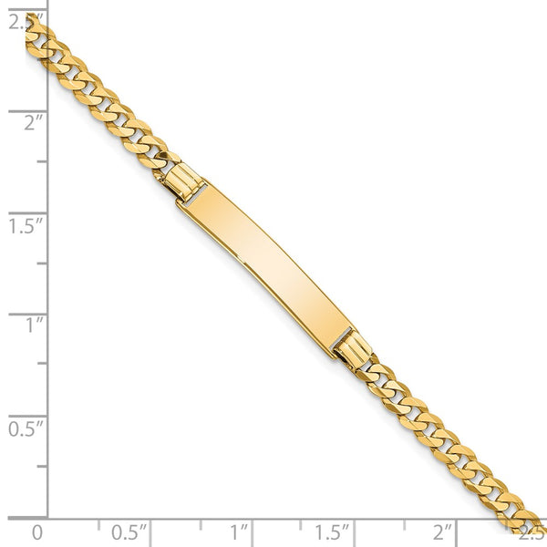 14KT Yellow Gold 7-inch 5.5MM Flat Curb ID Bracelet