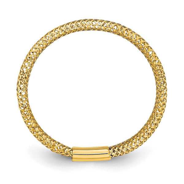 14KT Yellow Gold 7.5MM Stretch Mesh Ring