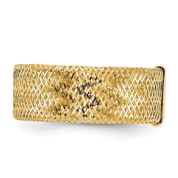 14KT Yellow Gold 7.5MM Stretch Mesh Ring