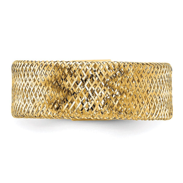 14KT Yellow Gold 7.5MM Stretch Mesh Ring