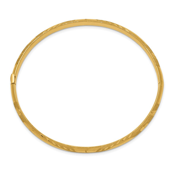 14KT Yellow Gold 7.5-inch 5MM Hinged Safety Clasp Bangle Bracelet