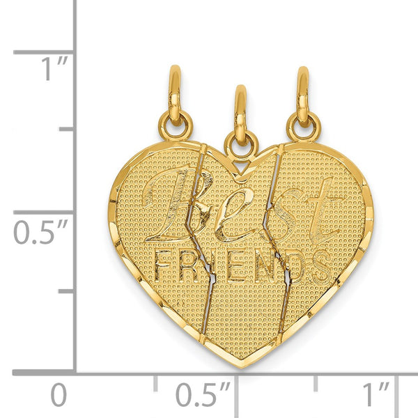 14KT Gold 3-Piece Break-Apart Friend Charm. Chain not Included