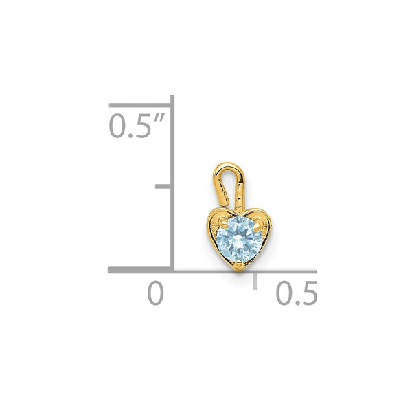 14ky March Synthetic Birthstone Heart Charm