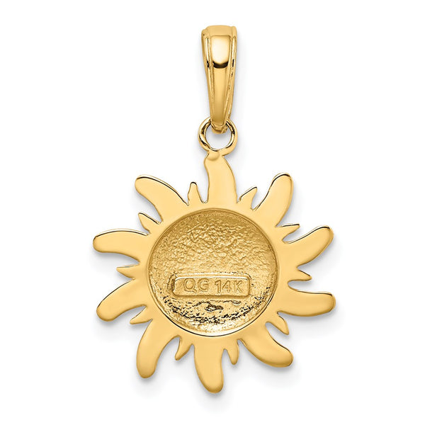 14k Diamond-Cut Small Sun Charm