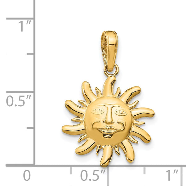 14k Diamond-Cut Small Sun Charm