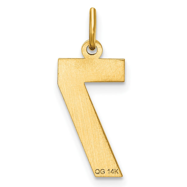 14ky Casted Medium Diamond Cut Number 7 Charm