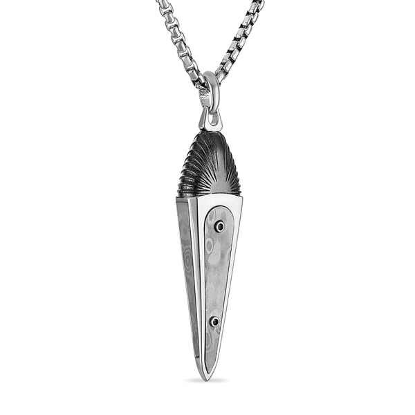 Bulova Marc Anthony Collection Sterling Silver and Steel Pendant