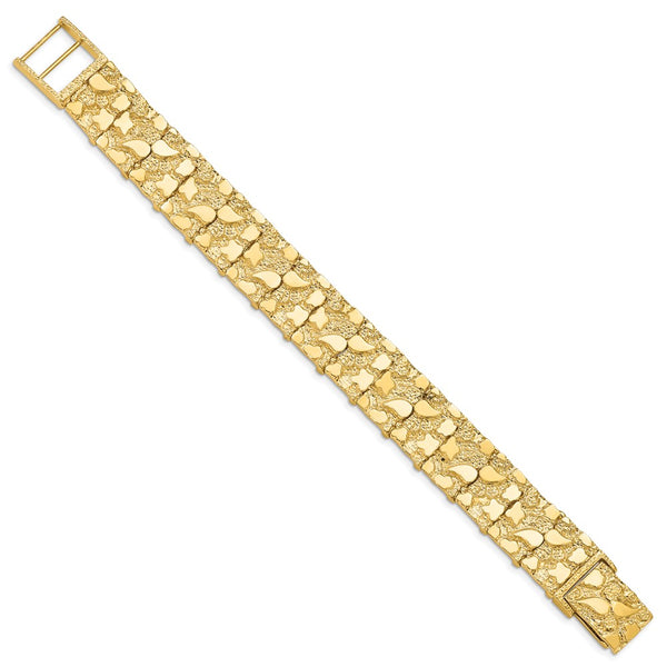 14KT Yellow Gold 8-inch 15MM Nugget Bracelet