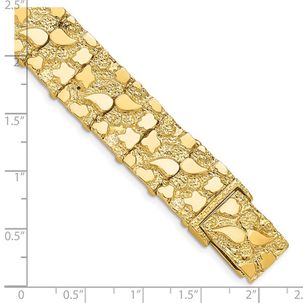 14KT Yellow Gold 8-inch 15MM Nugget Bracelet