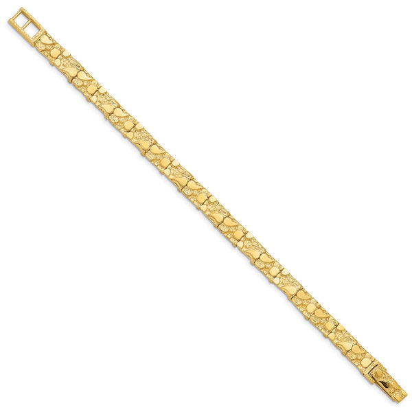 14KT Yellow Gold 8-inch 7MM Nugget Bracelet