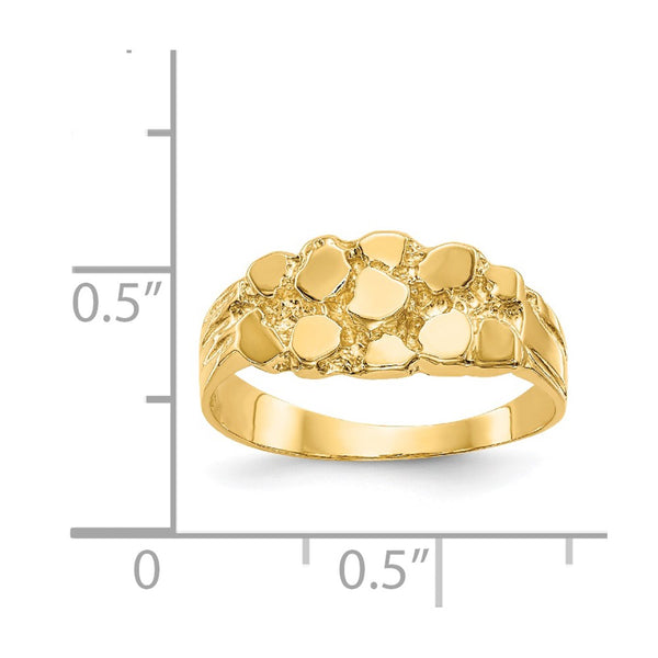 14KT Yellow Gold Nugget Ring; Size 6