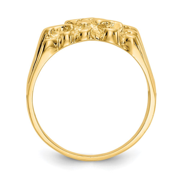 14KT Yellow Gold Nugget Ring; Size 7